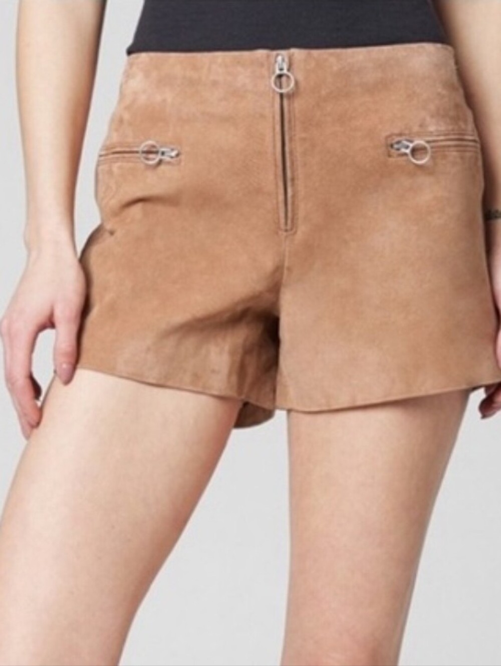 BlankNYC Suede High-Waist Women's Shorts in Tan Sz 25